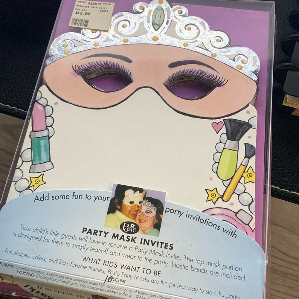 Princess Party mask Invitations blanks